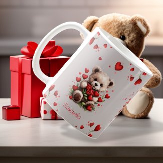 Teddy Bear Red Hearts Roses Valentines