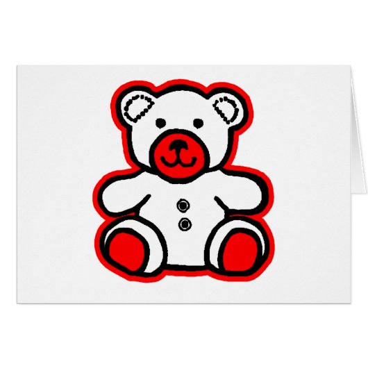 Teddy Bear Red White jGibney The MUSEUM Zazzle (Front Horizontal)