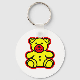 Teddy Bear Red Yellow The MUSEUM Zazzle Gifts Keychain