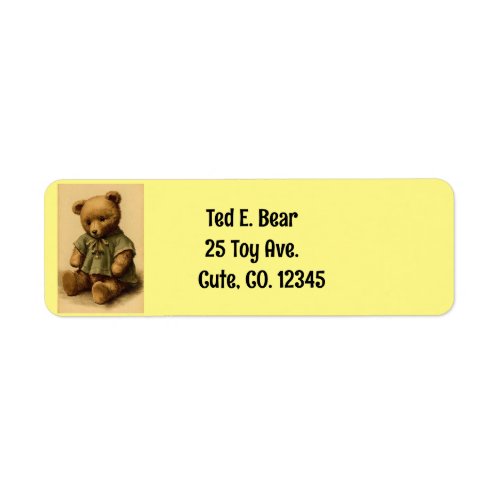 Teddy Bear Return Address Label