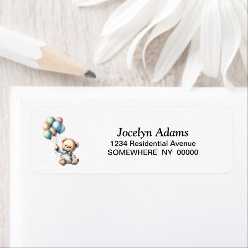 Teddy Bear Return Address Labels