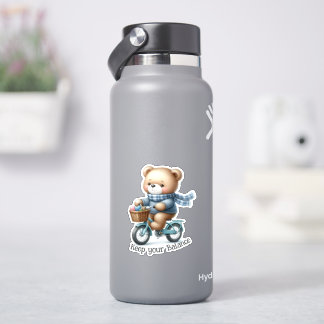 Teddy Bear riding a Bicycle Sticker
