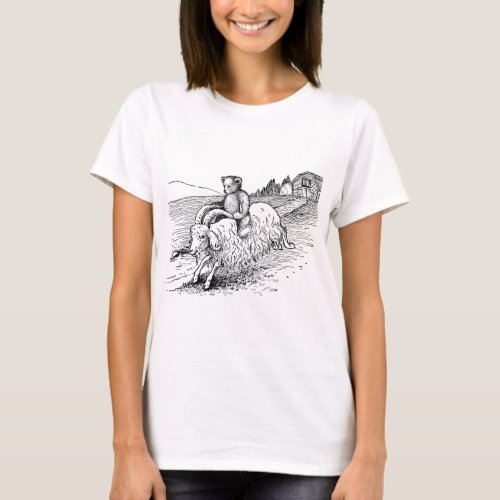 Teddy Bear Riding a Goat T_Shirt