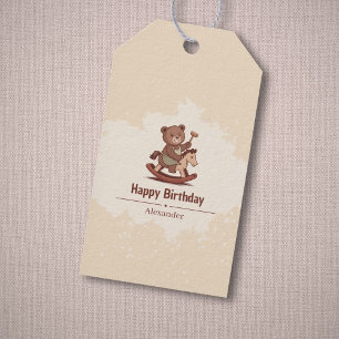 Teddy Bear riding a Rocking Horse Gift Tags
