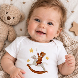 Teddy Bear Riding Rocking Horse Bodysuit