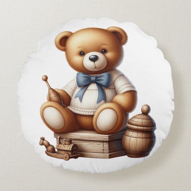 Teddy bear round pillow (Front)