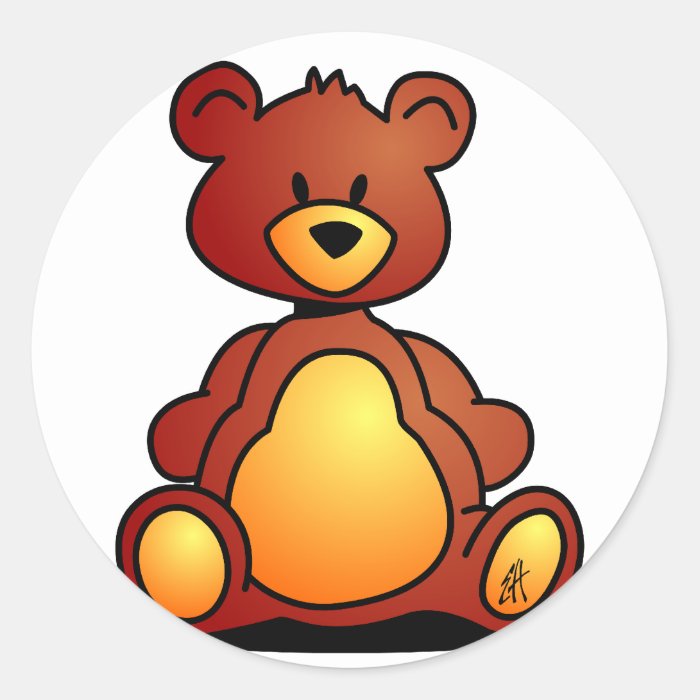 Teddy Bear Round Stickers