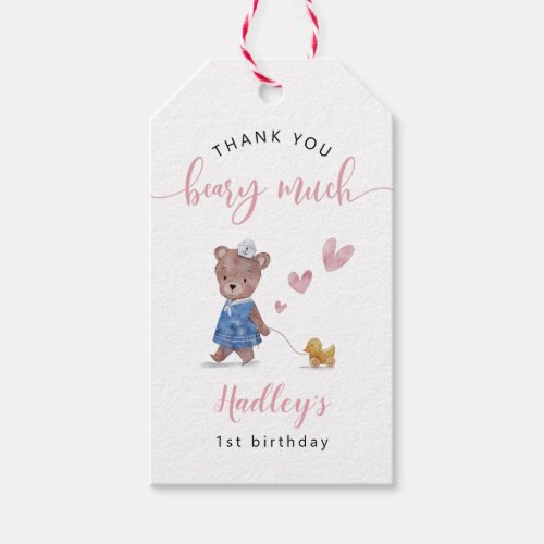 Teddy Bear Sailor Girl Birthday Party  Gift Tags