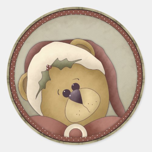 Teddy Bear Santa Christmas Holiday Stickers