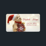 Teddy Bear,Santa Hat,Christmas Ornament Label<br><div class="desc">Teddy bear with Santa hat and Christmas ornament. An elegant and sophisticated design. Customize with your name and address details.</div>