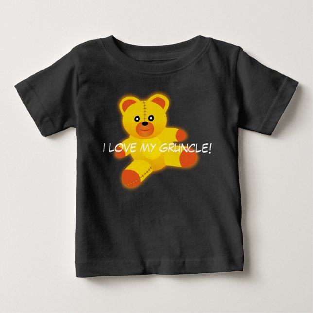 Teddy Bear says, "I Love My Gruncle" Baby T-Shirt (Front)