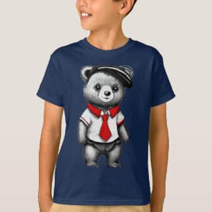 Teddy Bear School Uniform Cute Animal design T-Shirt