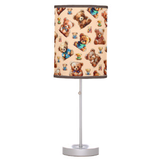 Teddy Bear Seamless Pattern for Kids Table Lamp