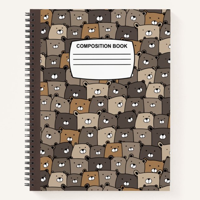 Teddy Bear seamless spiral composition Notebook (Front)