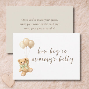 Teddy Bear Shower How Big Is Mommy's Belly Card
