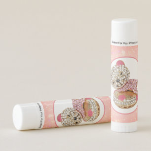 Teddy bear sleeping beauty sparkle diamond cute lip balm