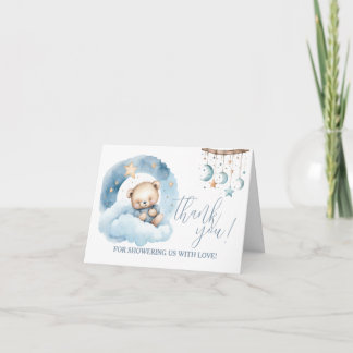 Teddy Bear Sleeping on a Cloud Thank You Note Invi Invitation