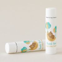 Teddy Bear Sleeping On Moon Baby Shower Favors Lip Balm