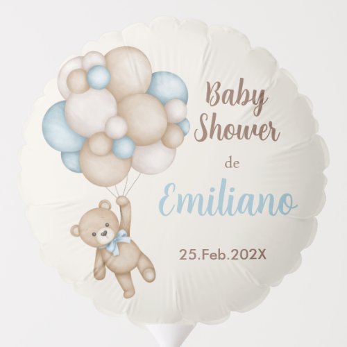 Teddy Bear Spanish Baby Shower Boy Balloon