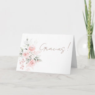 Teddy Bear Spanish Baby Shower girl Letterpress Thank You Card