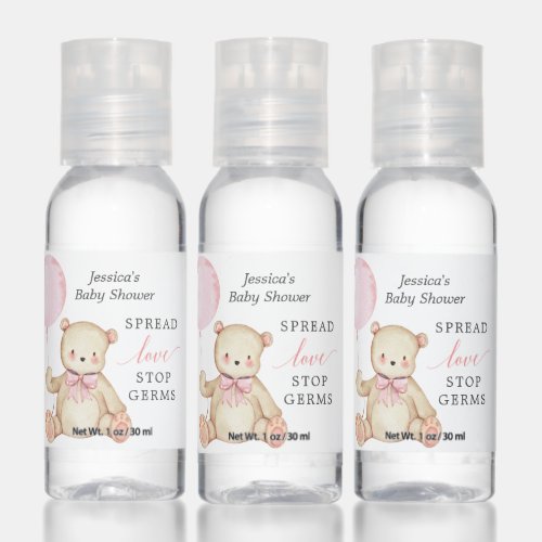 Teddy Bear Spread Love Baby Shower Hand Sanitizer