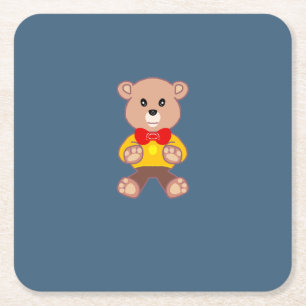 Teddy Bear  Square Paper Coaster