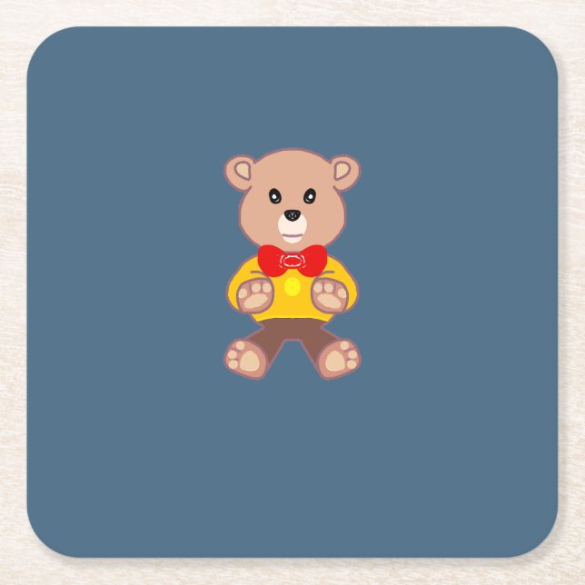 Teddy Bear  Square Paper Coaster (Front)