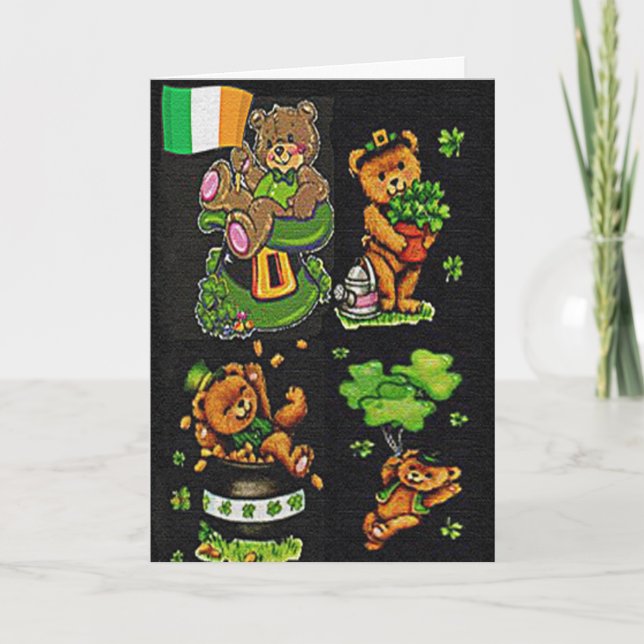 Teddy Bear St. Patrick's Day Collection Card (Front)
