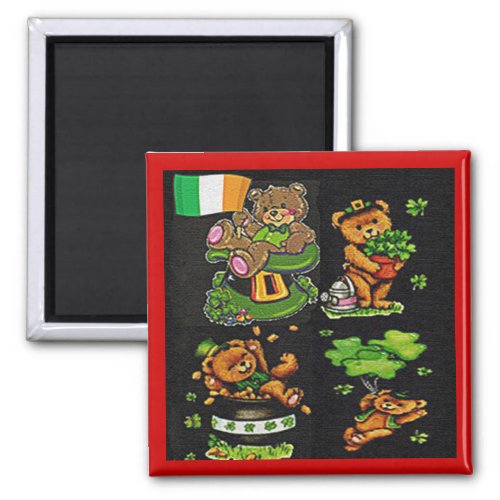 Teddy Bear St Patricks Day Collection Magnet