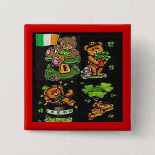 Teddy Bear St. Patrick's Day Collection Pinback Button