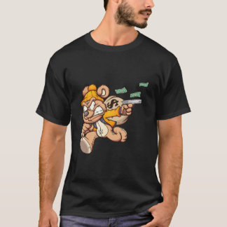 teddy bear stealing a big bag of money T-Shirt