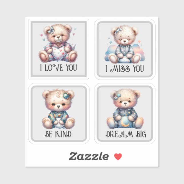Teddy Bear Stickers (Sheet)