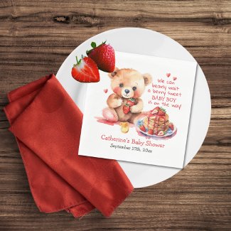 Teddy Bear Strawberry Pancake Brunch Baby Shower