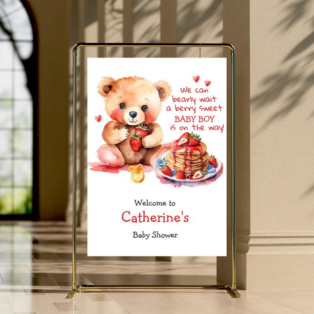 Teddy Bear Strawberry Pancake Brunch Welcome Sign (Creator Uploaded)