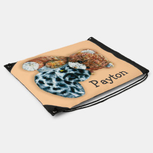 Teddy bear stuffed toy named drawstring bag