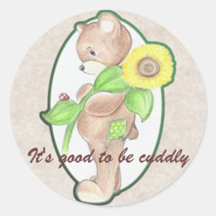 Teddy bear, sunflower, and Ladybug stickers