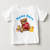 Teddy Bear T Shirts Personalised, Babies to Adults