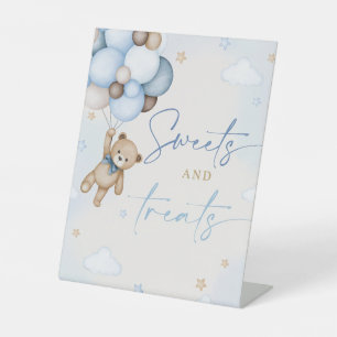 Teddy Bear Table Sign Sweets and Treats Boy 1st