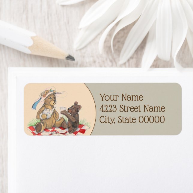 Teddy Bear Tea Party Label (Insitu)