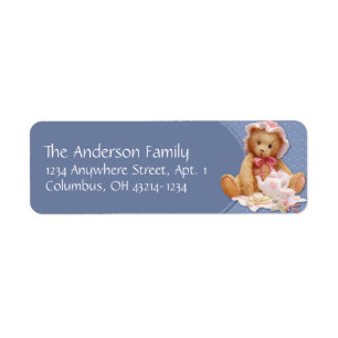 Teddy Bear Tea Party Return Address Label