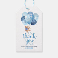 Teddy Bear Thank You Baby Shower Favors Gift Tags