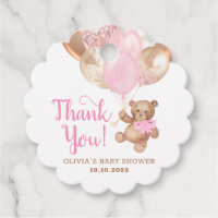 Teddy Bear Thank You Baby Shower Favors Gift Tags