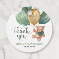 Teddy Bear Thank You Baby Shower Favors Gift Tags