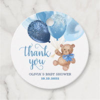 Teddy Bear Thank You Baby Shower Favors Gift Tags