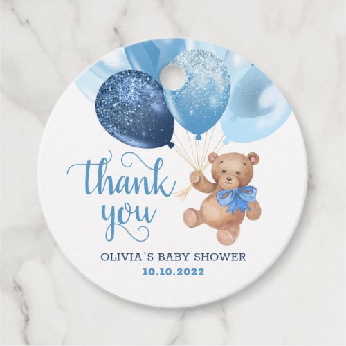 Teddy Bear Thank You Baby Shower Favors Gift Tags