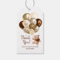 Teddy Bear Thank You Baby Shower Favors Gift Tags