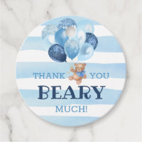 Teddy Bear Thank You Baby Shower Favors Gift Tags