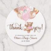 Teddy Bear Thank You Baby Shower Favors Gift Tags | Zazzle