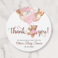 Teddy Bear Thank You Baby Shower Favors Gift Tags