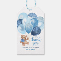 Teddy Bear Thank You Baby Shower Favors Gift Tags